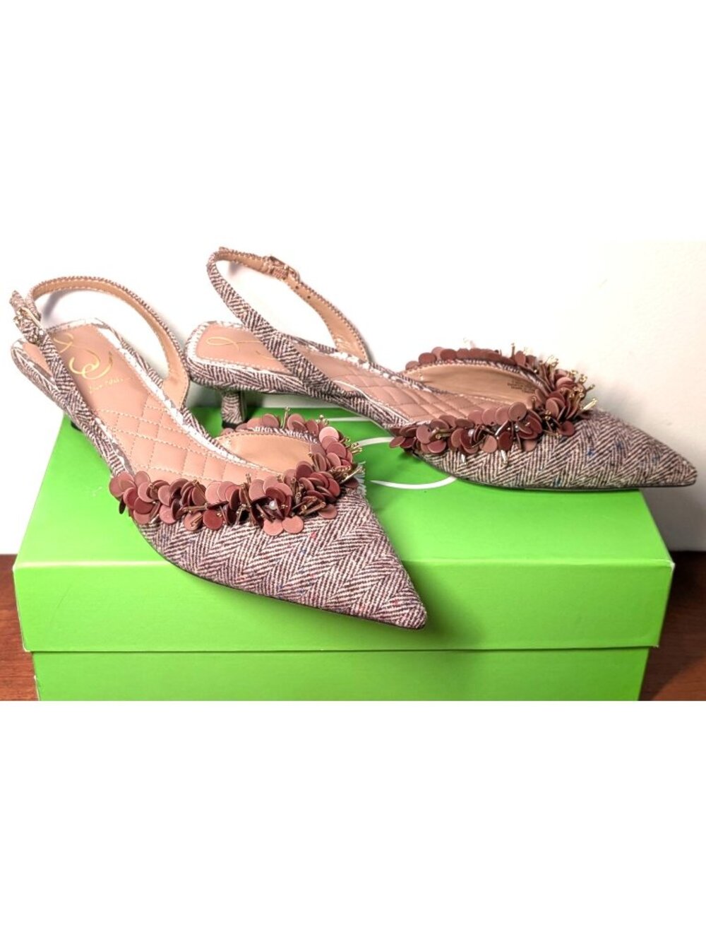 NEW Sam Edelman Trent Tweed Kitten Heel Slingback, Women Size 7.5